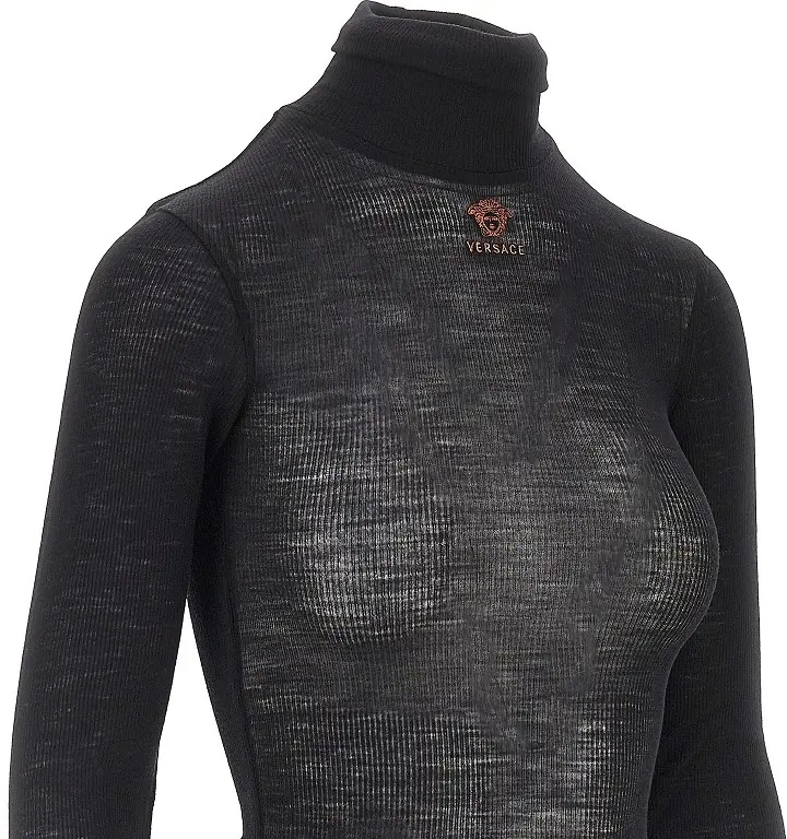 Pulover Ribbed wool turtleneck top - Img 2