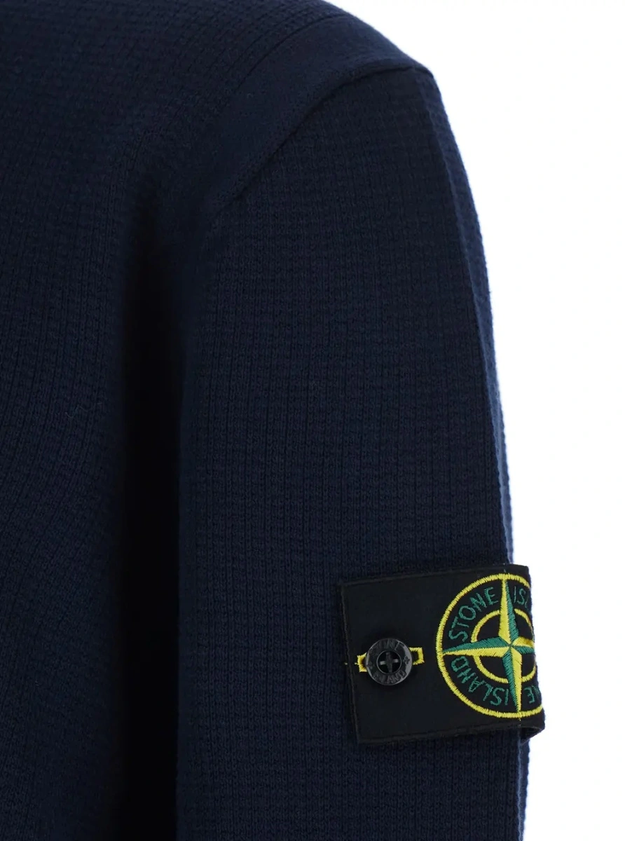 Pulover Stone Island albastru din bumbac - Img 3