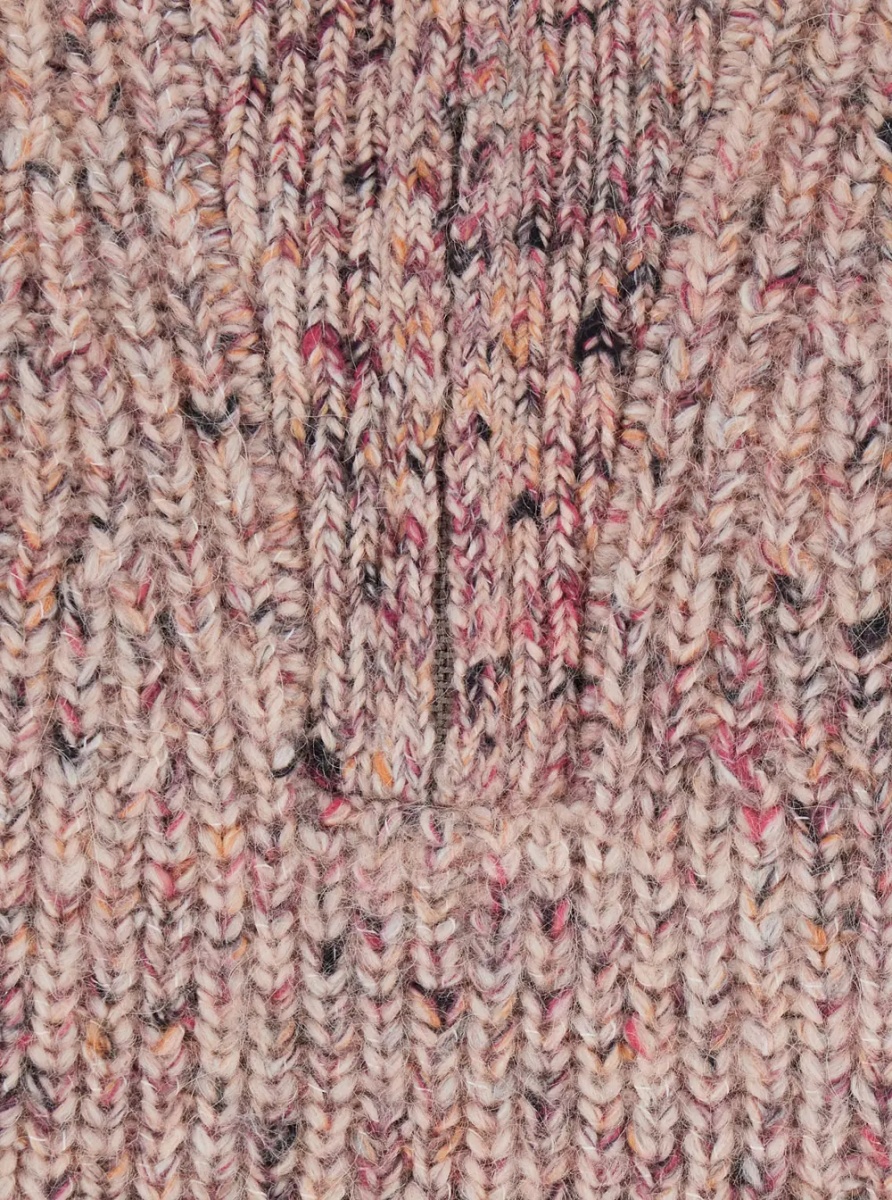 Pulover Sweater ANITA-GC with V-neck, long sleeves, wool fabric and pink, women - Img 3