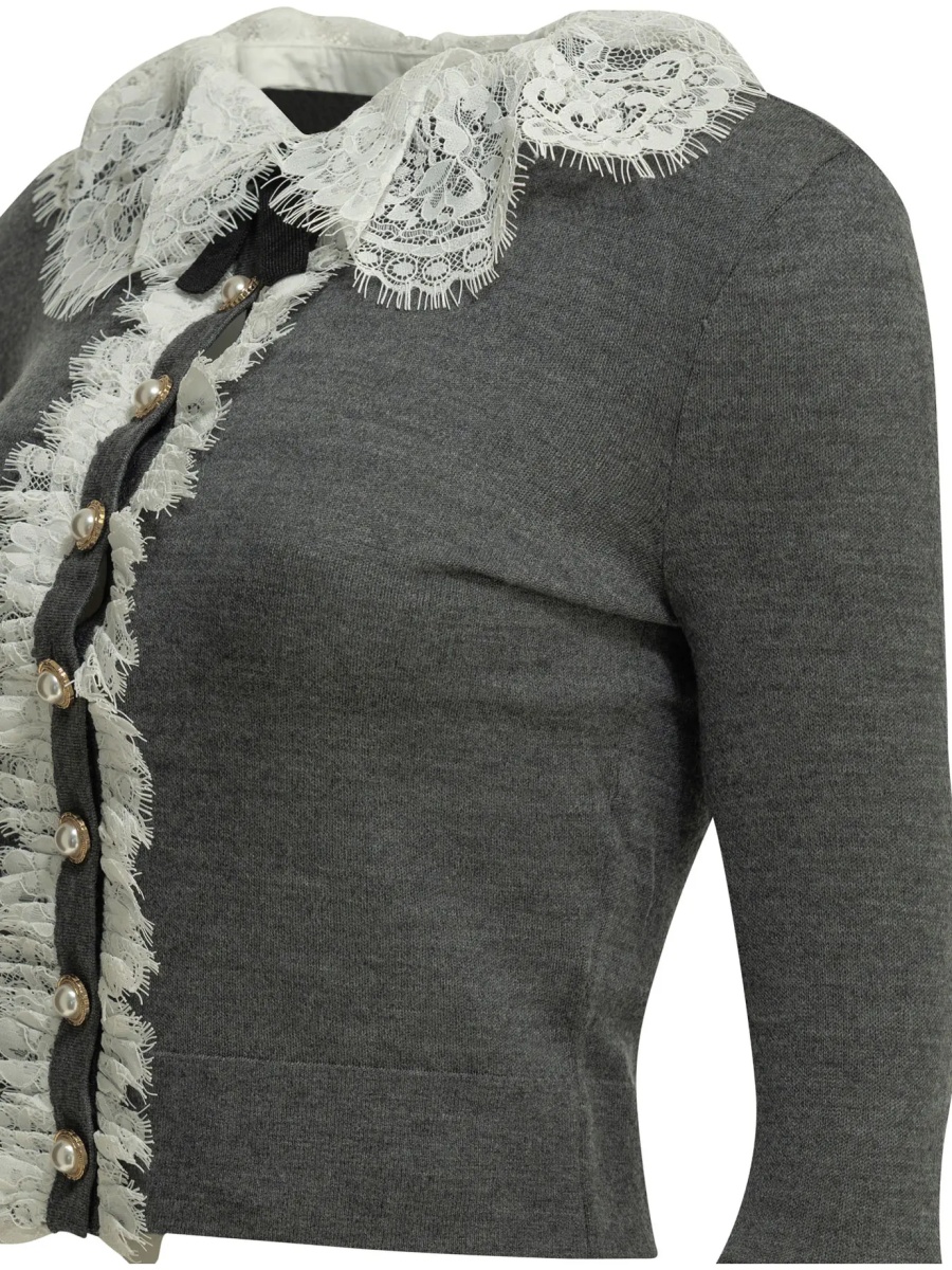 Pulover Sweater with lace collar - Img 4