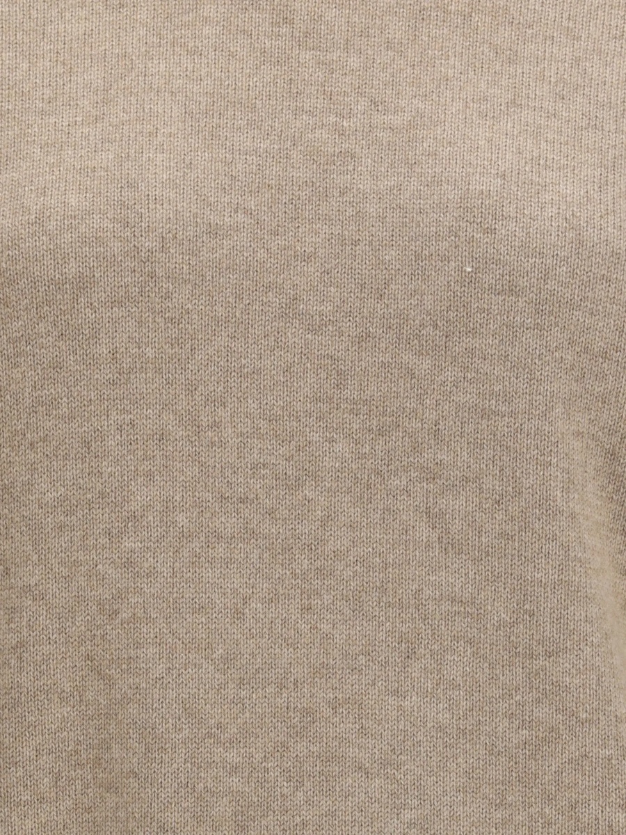 Pulover tricotat Brunello Cucinelli neutru - Img 3