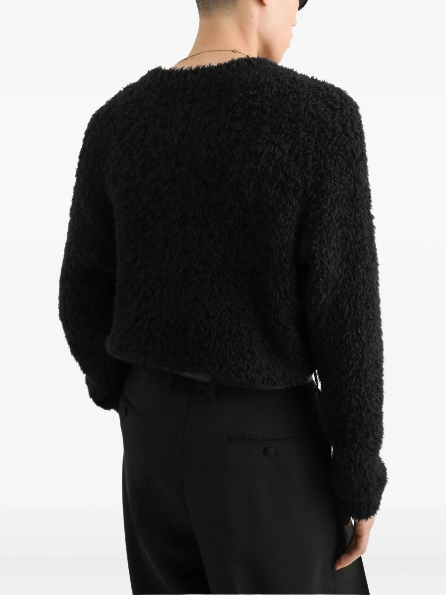 Pulover tricotat Dolce &amp; Gabbana negru din acrilic si alpaca - Img 5