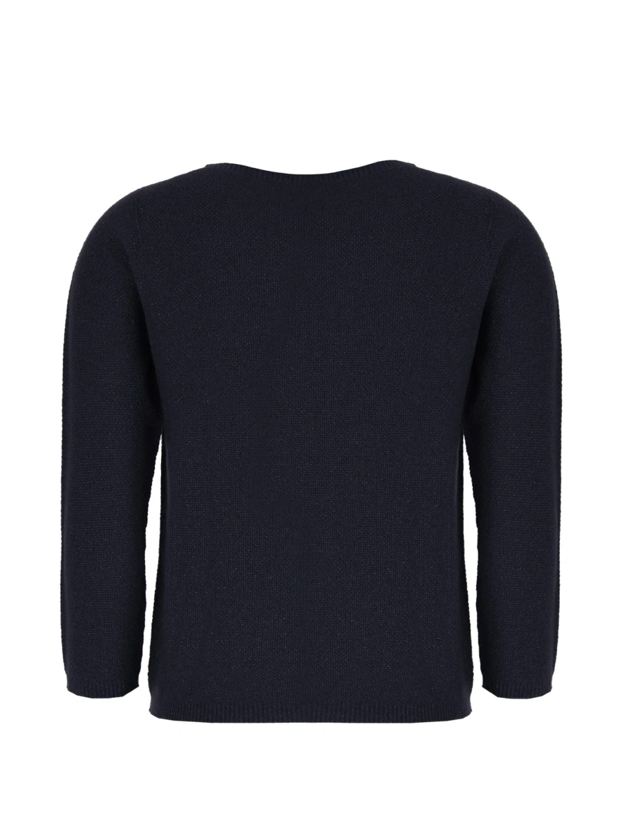 Pulover tricotat Fabiana Filippi albastru din polyester si casmir - Img 2