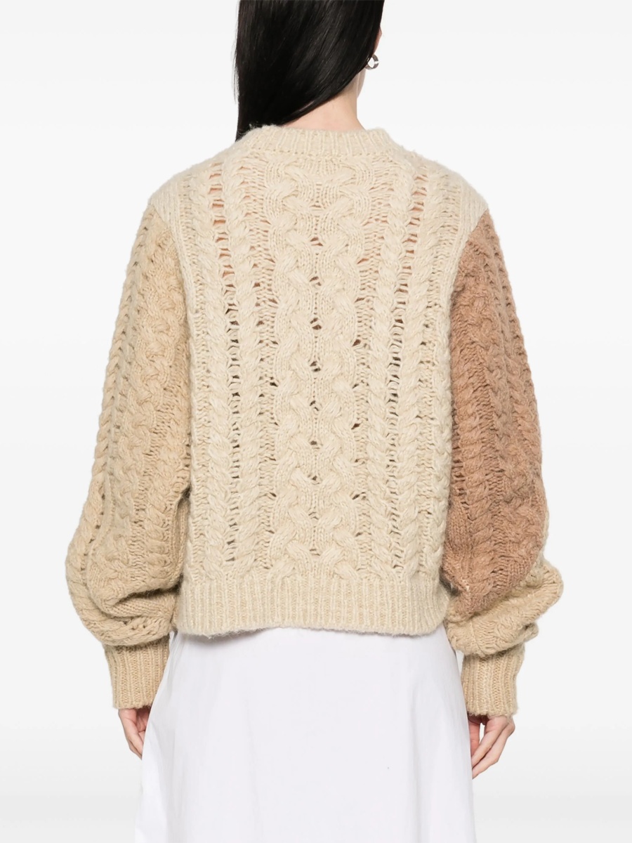 Pulover tricotat ISABEL MARANT ETOILE neutru - Img 4