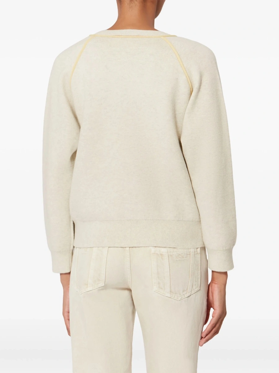 Pulover tricotat ISABEL MARANT ETOILE neutru - Img 4