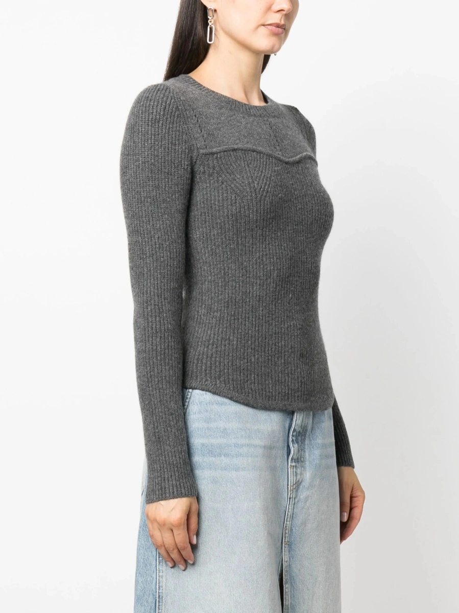 Pulover tricotat Isabel Marant gri - Img 3