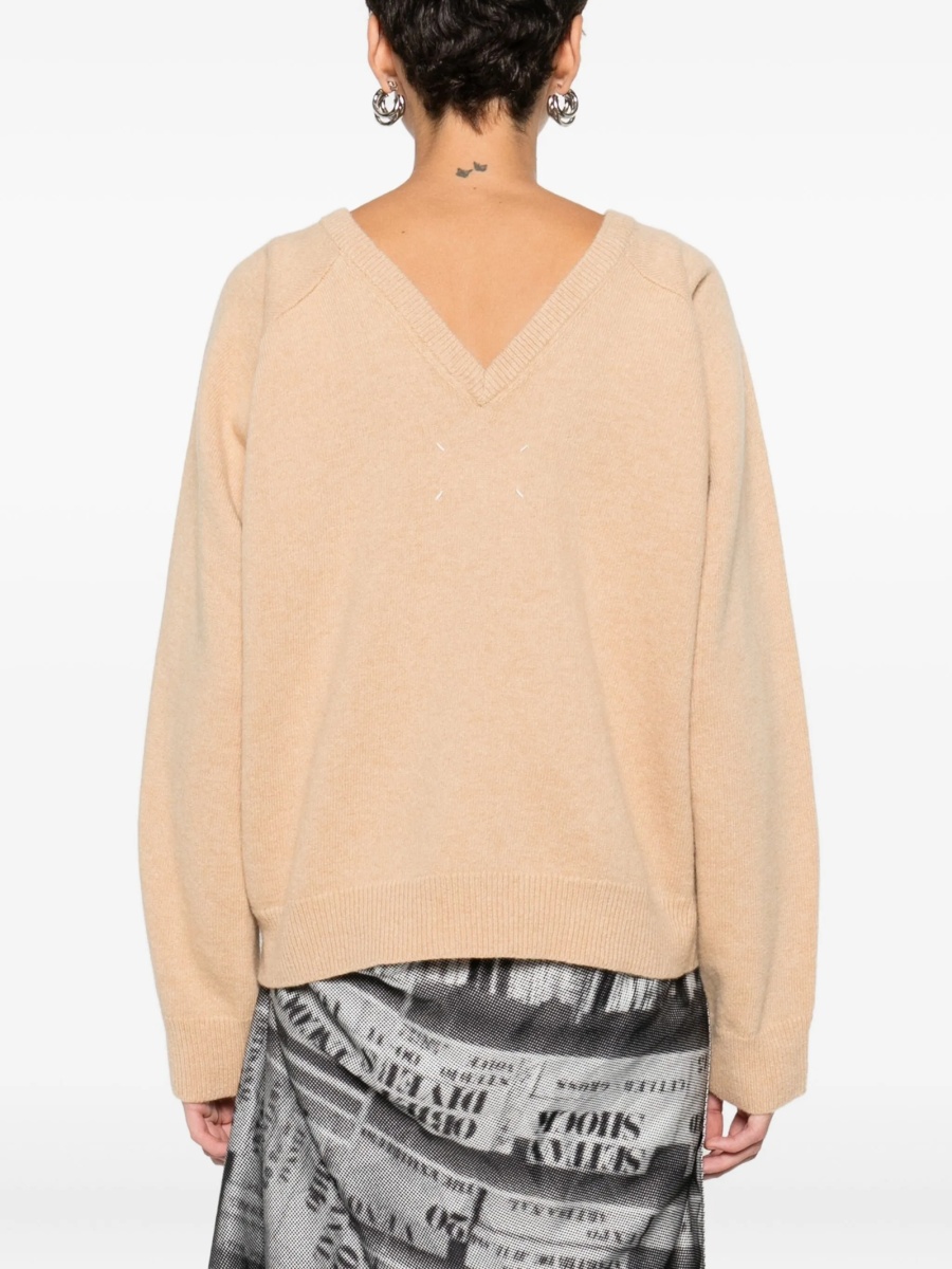 Pulover tricotat Maison Margiela neutru - Img 4