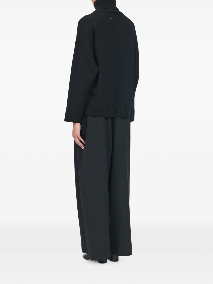 Pulover tricotat MM6 Maison Margiela negru - Img 5