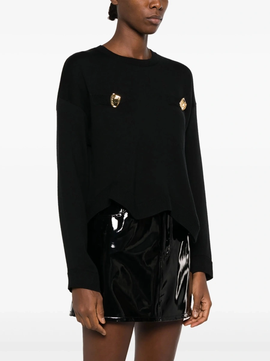 Pulover tricotat Moschino negru - Img 3