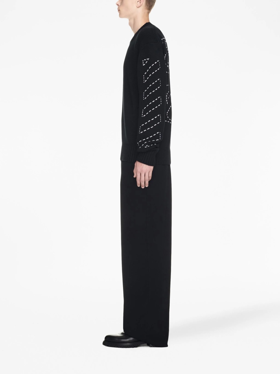 Pulover tricotat Off-White negru - Img 3