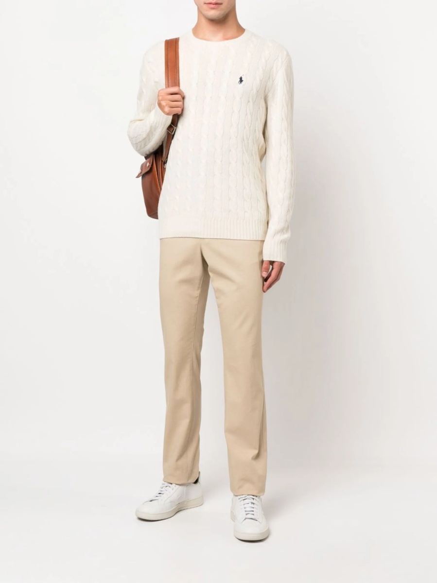 Pulover tricotat Ralph Lauren neutru - Img 2
