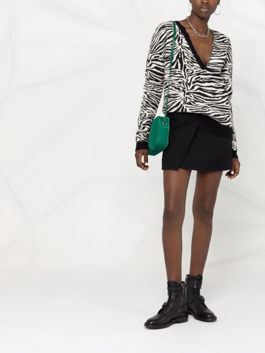 Pulover tricotat Saint Laurent alb - Img 2