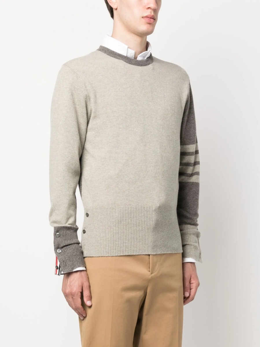 Pulover tricotat Thom Browne neutru - Img 3