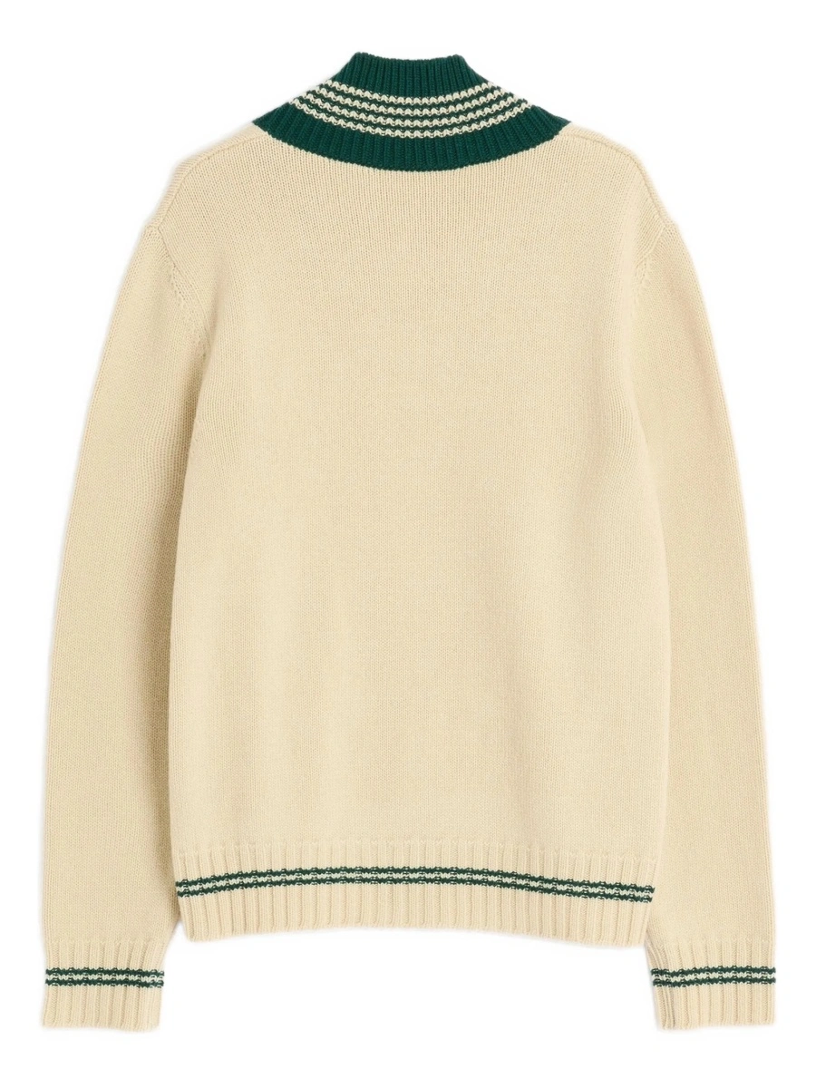 Pulover tricotat Valentino Garavani neutru - Img 2