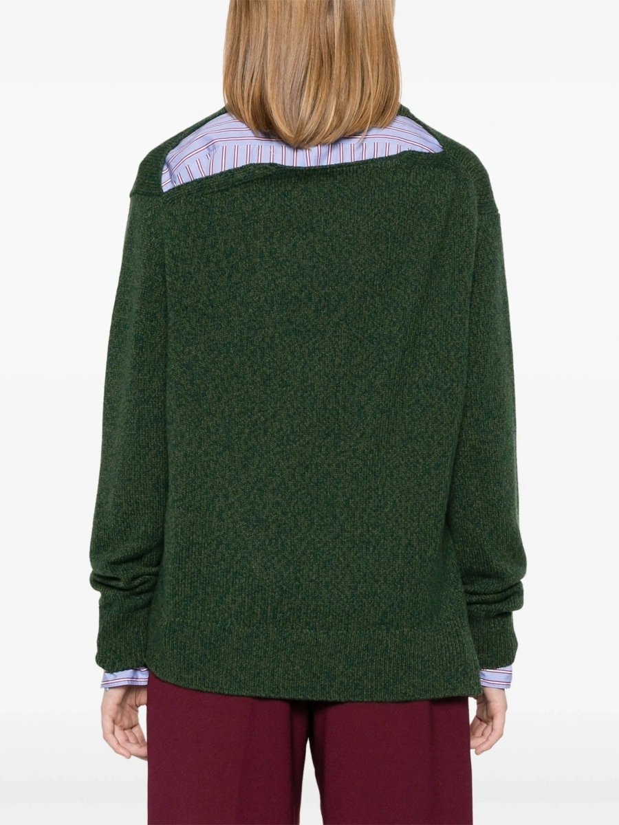 Pulover tricotat Victoria Beckham verde - Img 4
