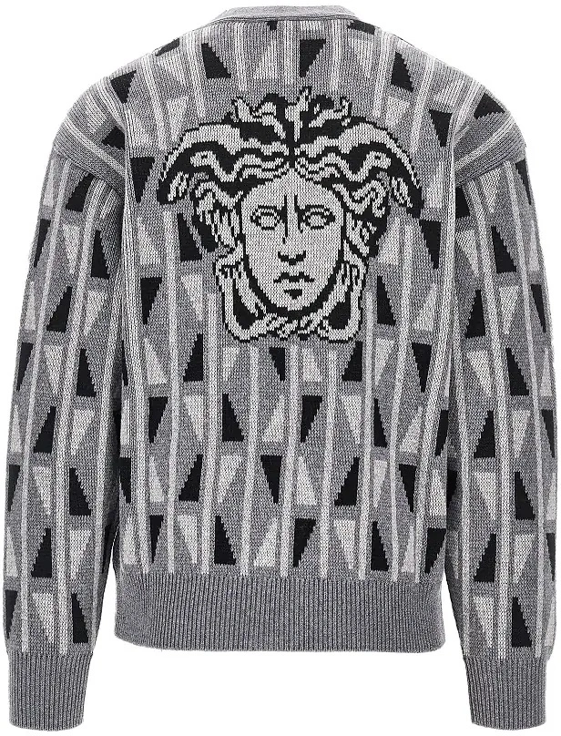 Pulover Versace gri din lana si casmir - Img 3