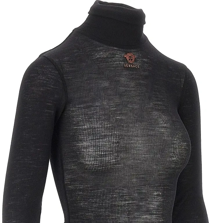 Pulover Versace negru din lana - Img 2