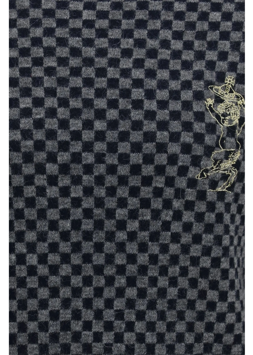 Pulover Vivienne Westwood gri din alpaca si bumbac - Img 3