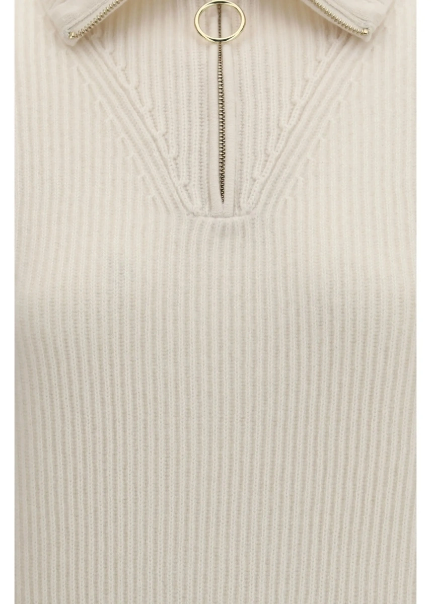Pulover Wool and cashmere half zip Sweater - Img 3