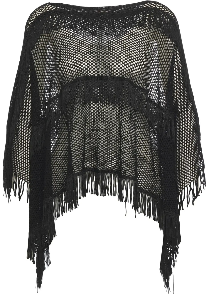 Pulovere Poncho with fringes - Img 2