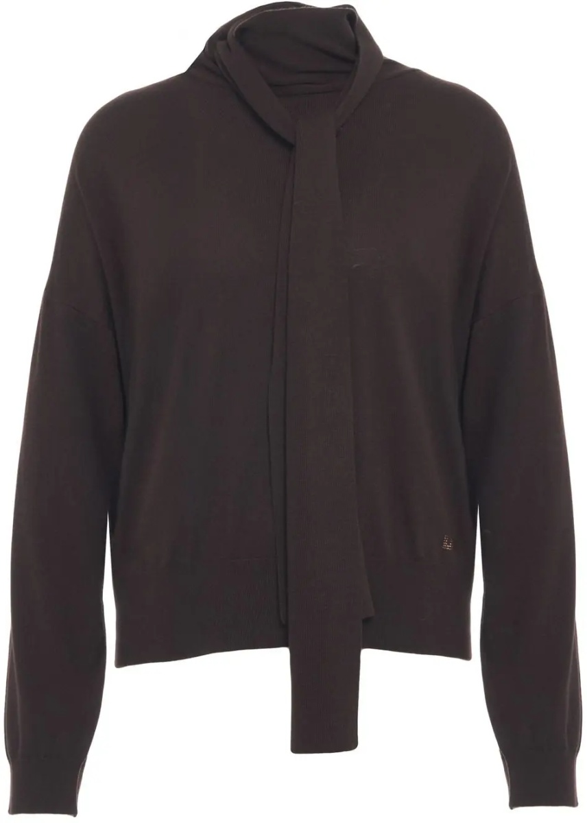 Pulovere Sweater with tie-neck collar - Img 2