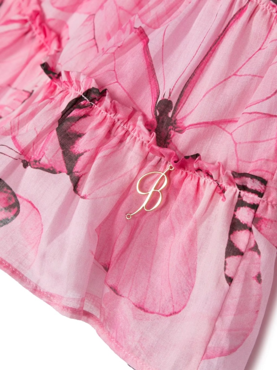 Rochie casual Blumarine roz din bumbac - Img 3