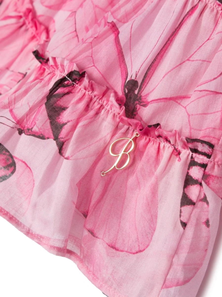 Rochie casual Blumarine roz din bumbac - Img 3