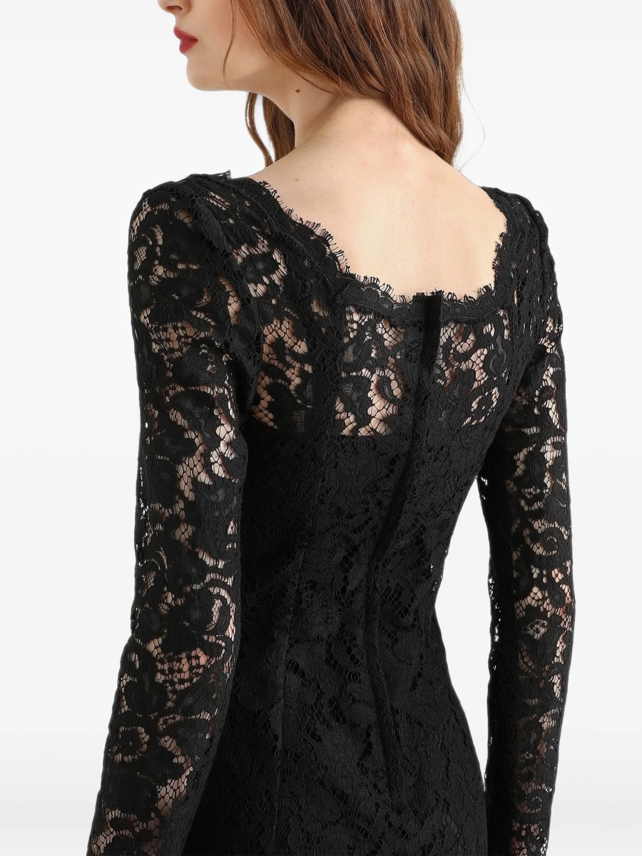 Rochie de ocazie Dolce &amp; Gabbana neagra din bumbac si vascoza - Img 4
