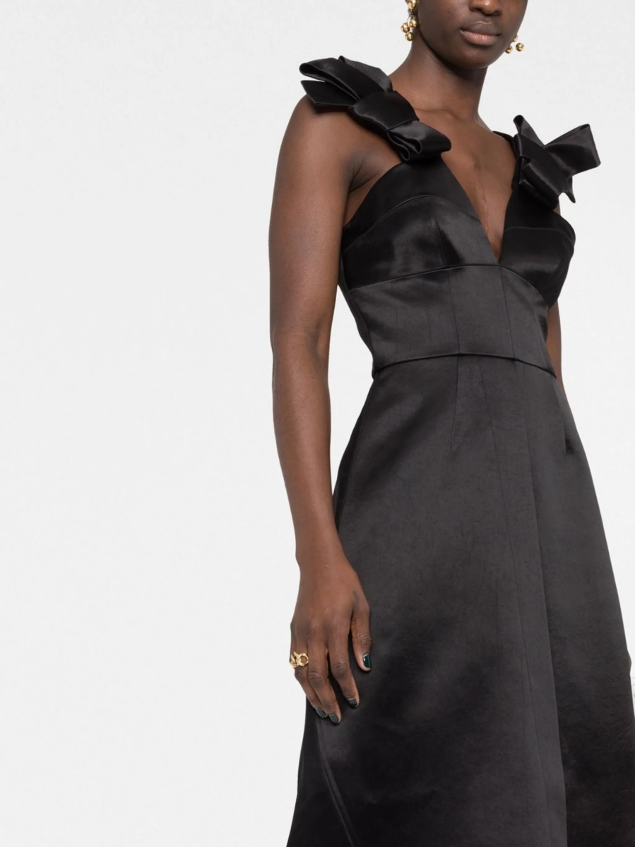Rochie de ocazie Jil Sander neagra din acetat - Img 3