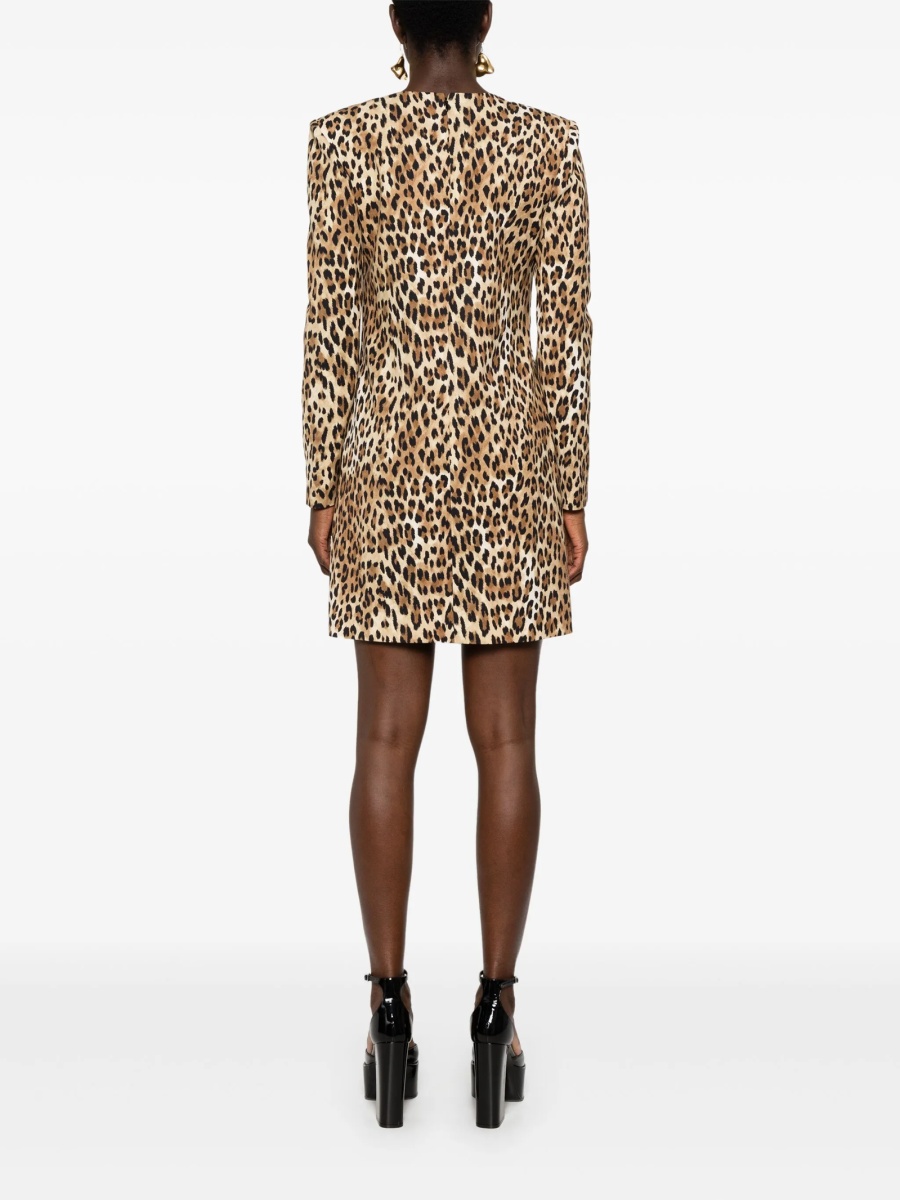 Rochie de ocazie Moschino maro din lana si elastan - Img 4