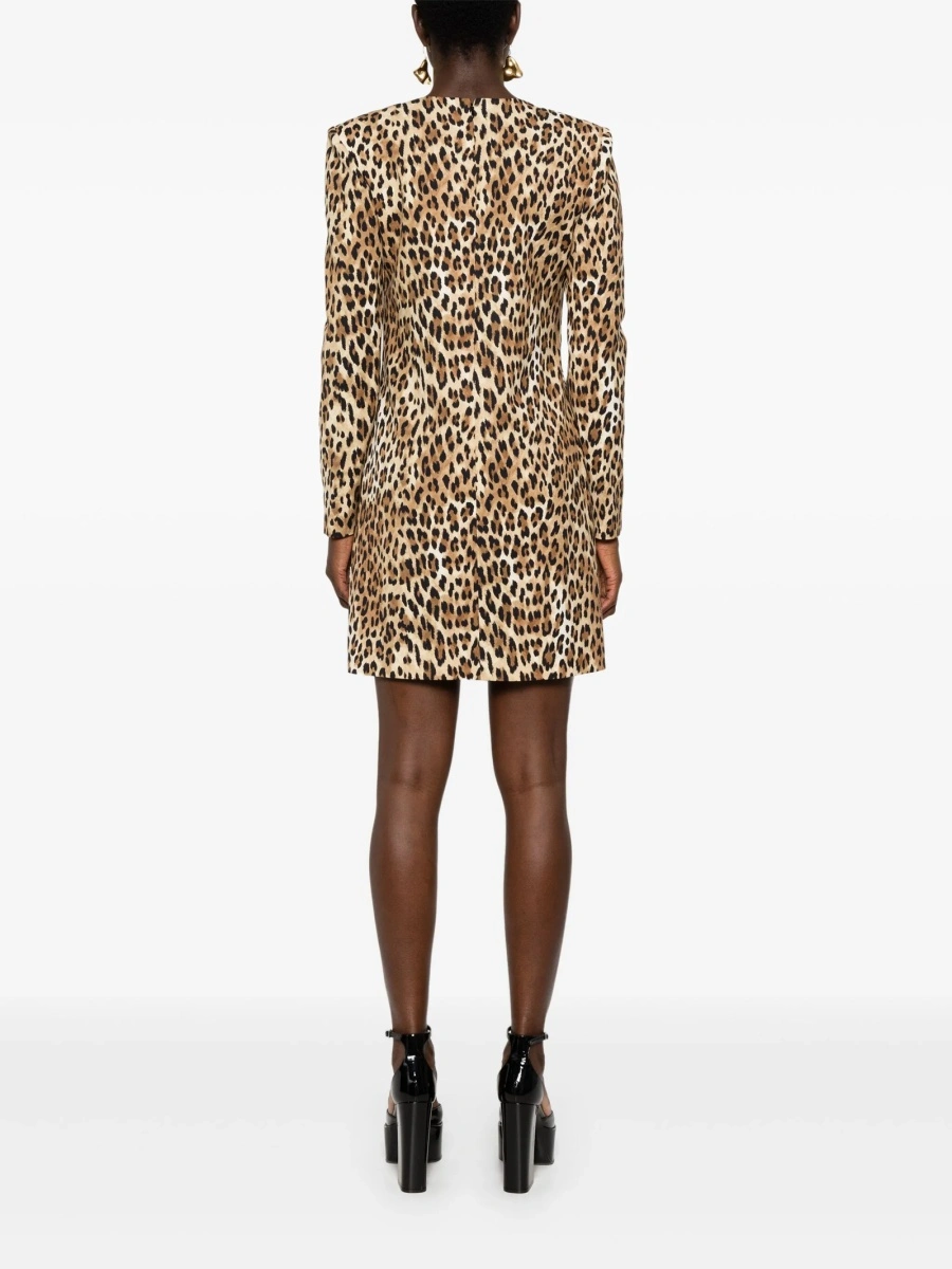 Rochie de ocazie Moschino maro din lana si elastan - Img 4