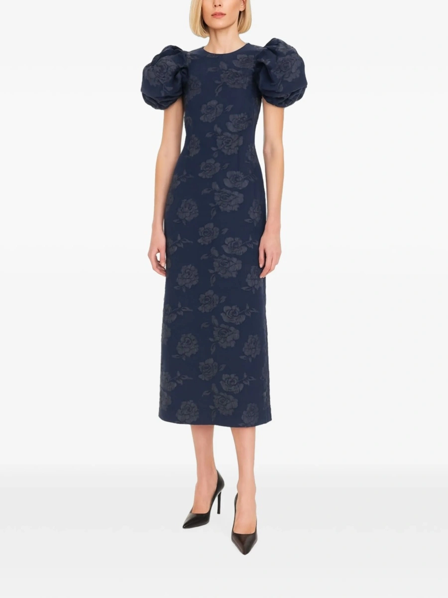Rochie de ocazie ROTATE Birger Christensen albastra din multiester si polyester - Img 2