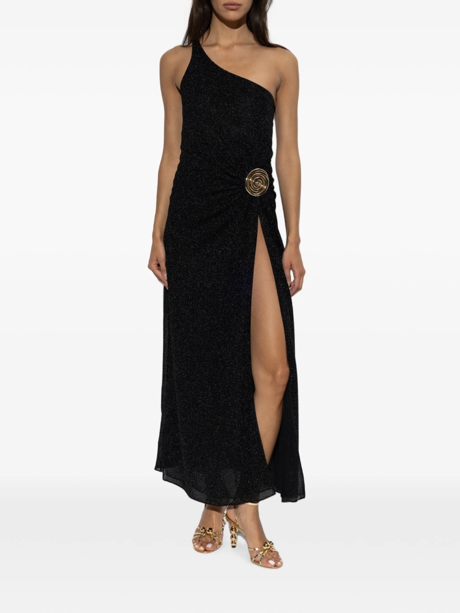 Rochie de seara OSEREE neagra din poliamida si fibre metalice - Img 3
