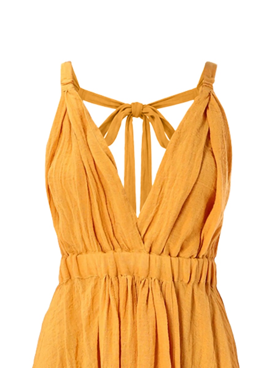 Rochie de zi 120% LINO portocalie - Img 2