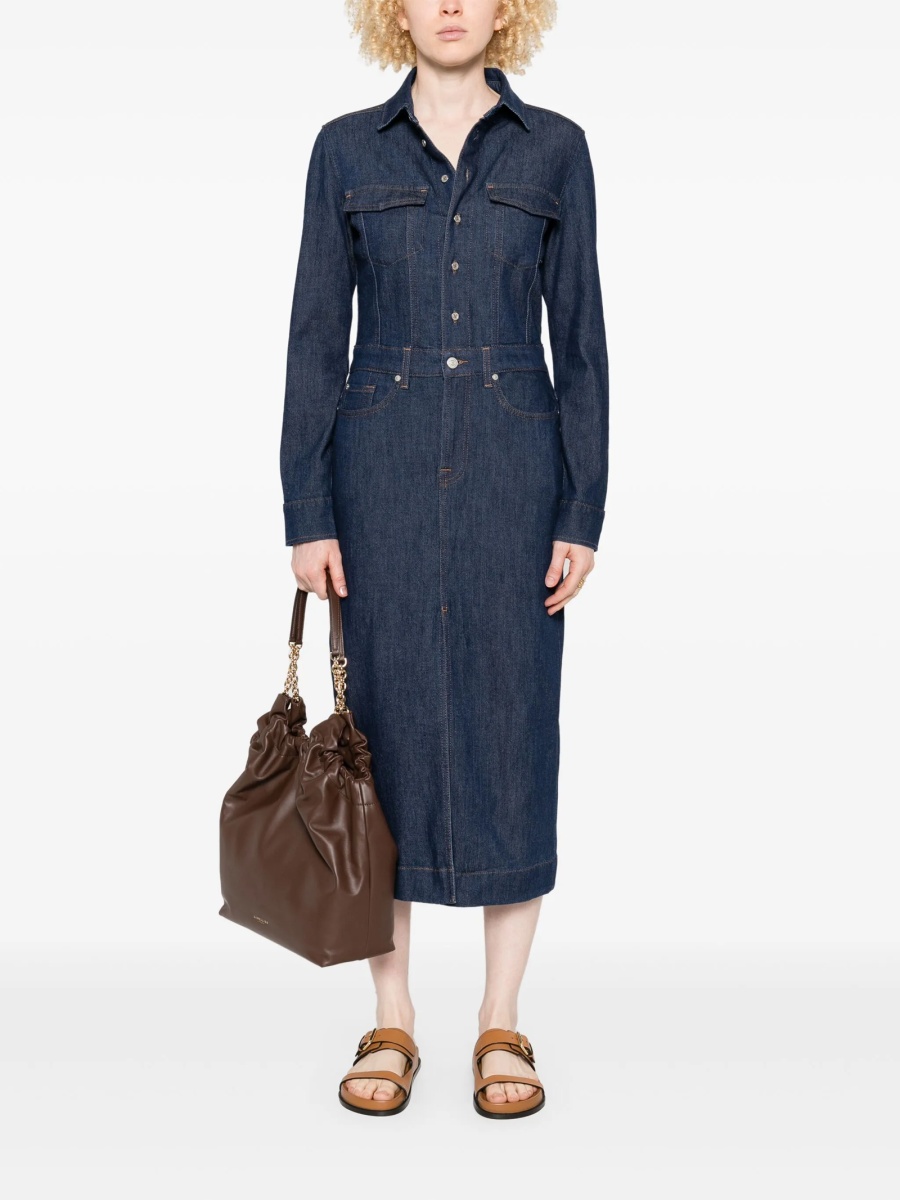 Rochie de zi 7 For All Mankind albastra - Img 2