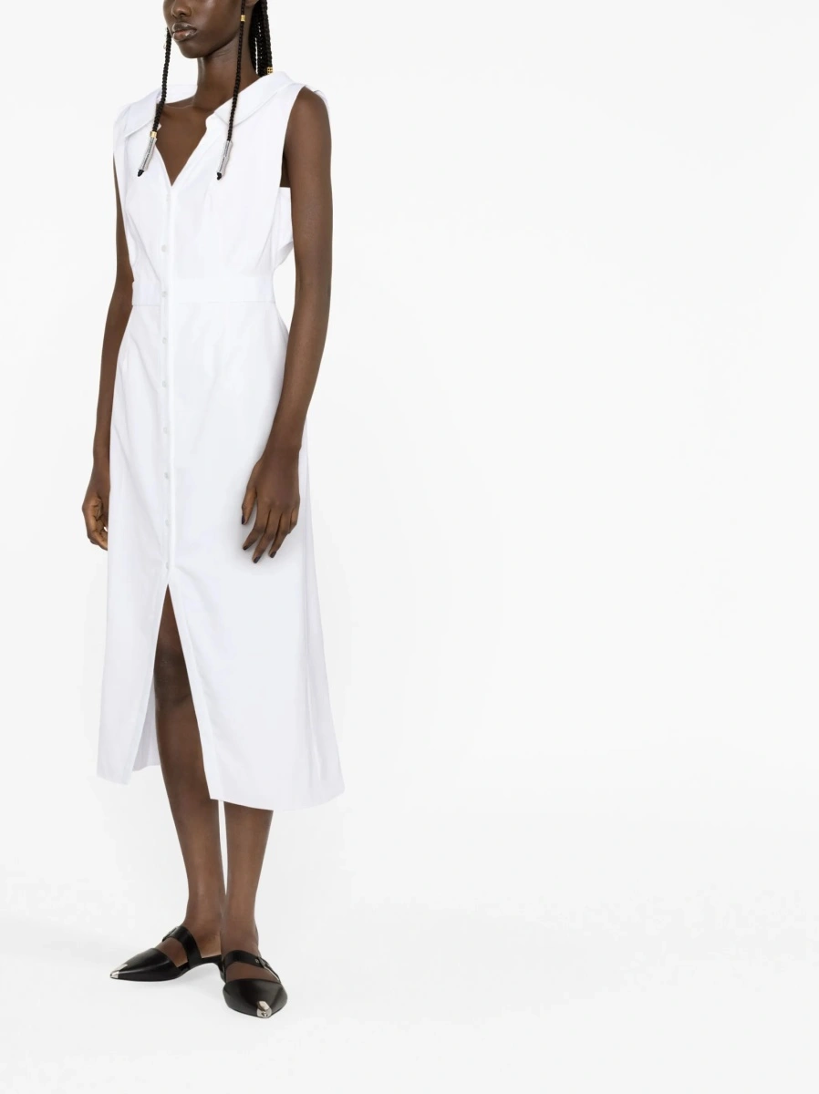 Rochie de zi Alexander McQueen alba din bumbac - Img 4