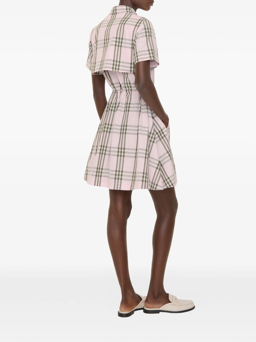 Rochie de zi Burberry roz din bumbac si mother of pearl - Img 3