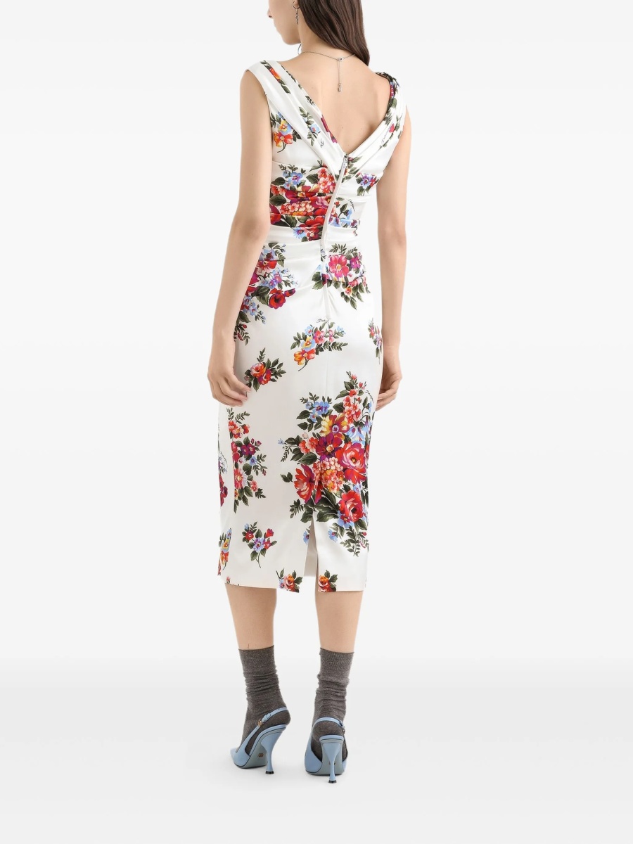 Rochie de zi Dolce &amp; Gabbana alba din elastan si vascoza - Img 3