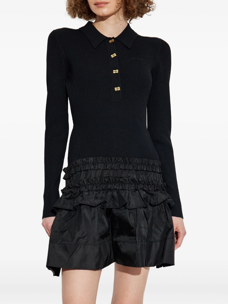 Rochie de zi Ganni neagra - Img 3