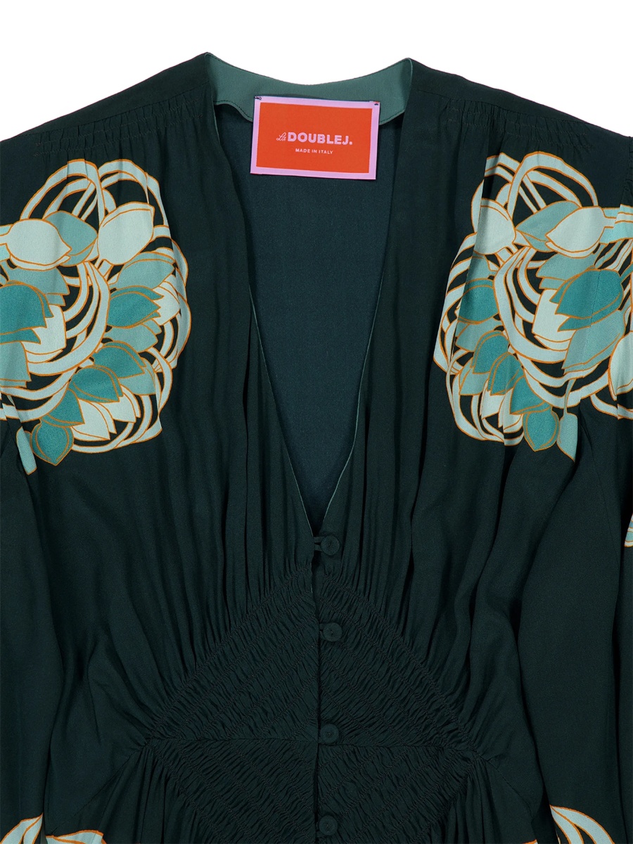 Rochie de zi La DoubleJ verde din matase - Img 3