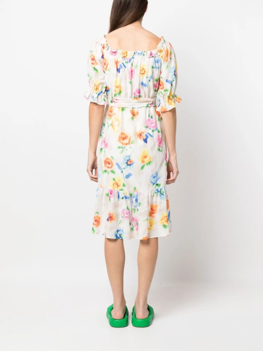 Rochie de zi LOVE Moschino alba din matase si bumbac - Img 4