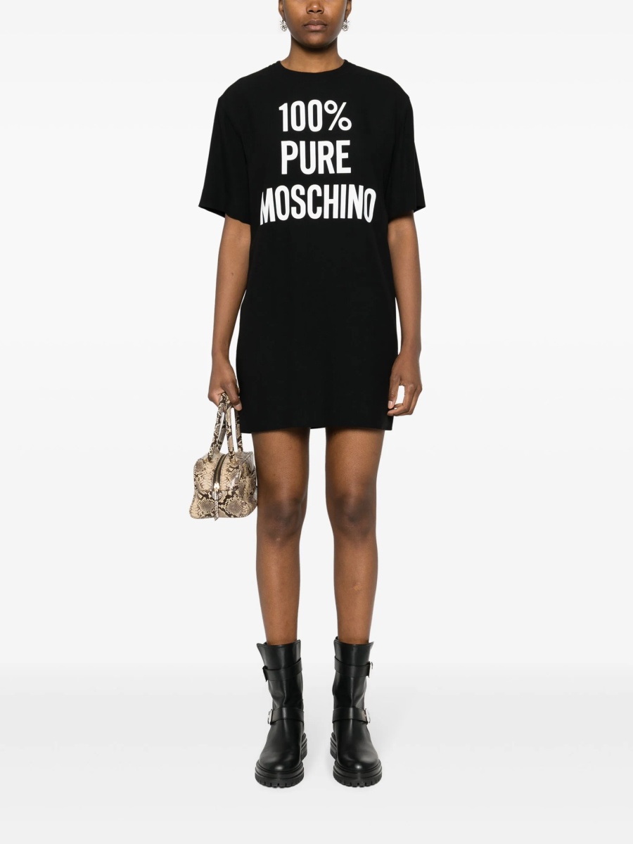Rochie de zi Moschino neagra din vascoza si acetat - Img 2