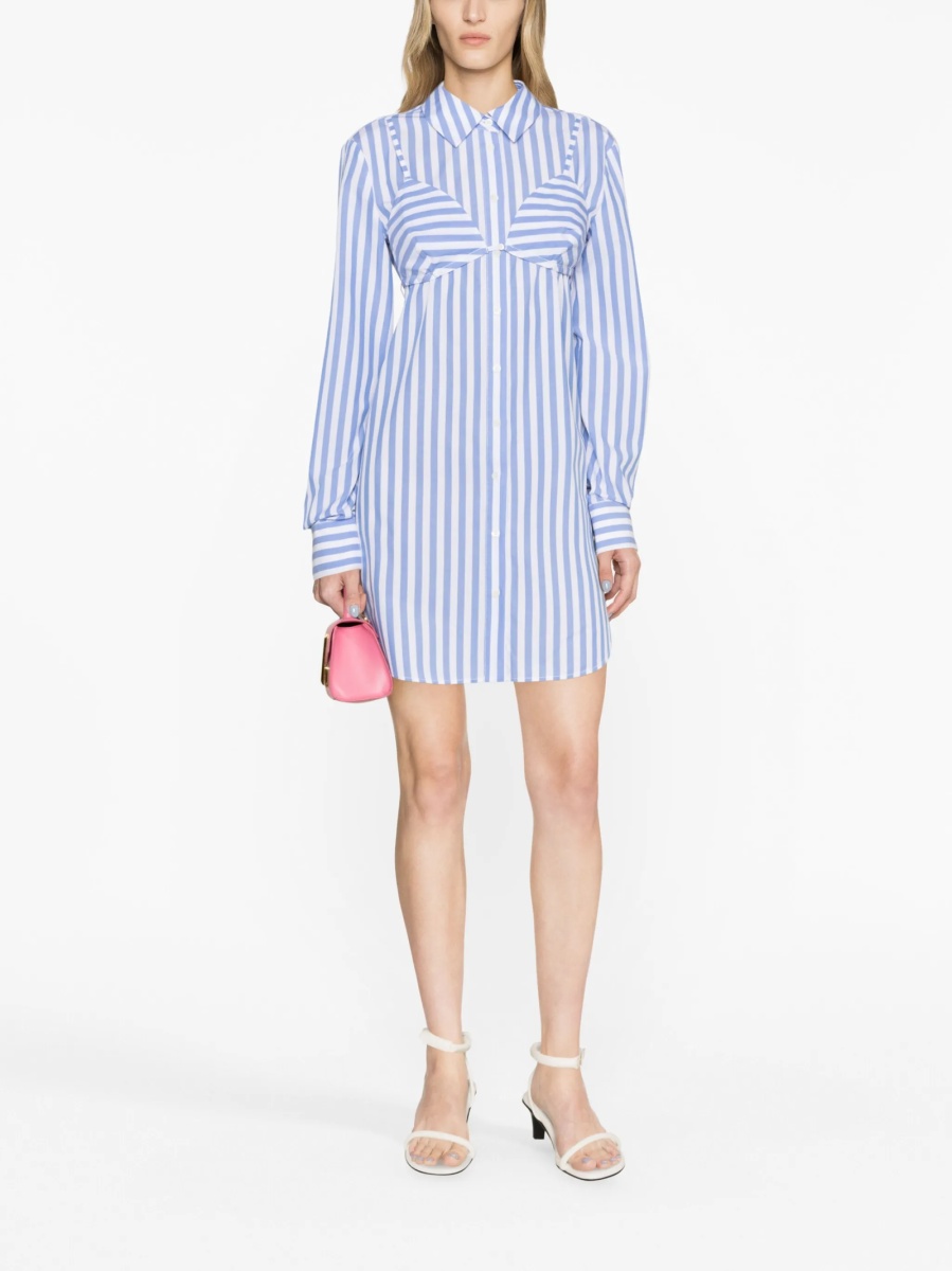 Rochie de zi STAUD albastra din bumbac - Img 2