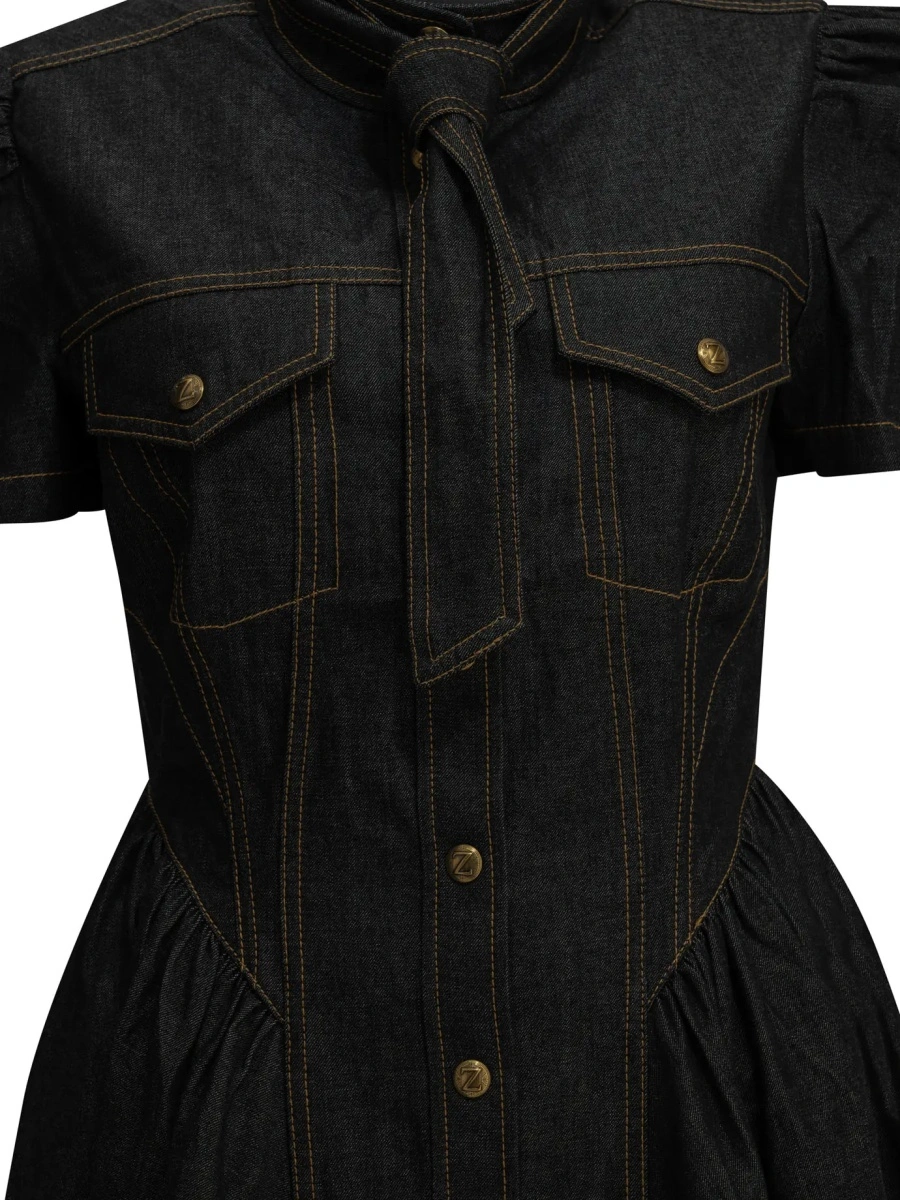 Rochie eleganta ZIMMERMANN albastra din denim - Img 3