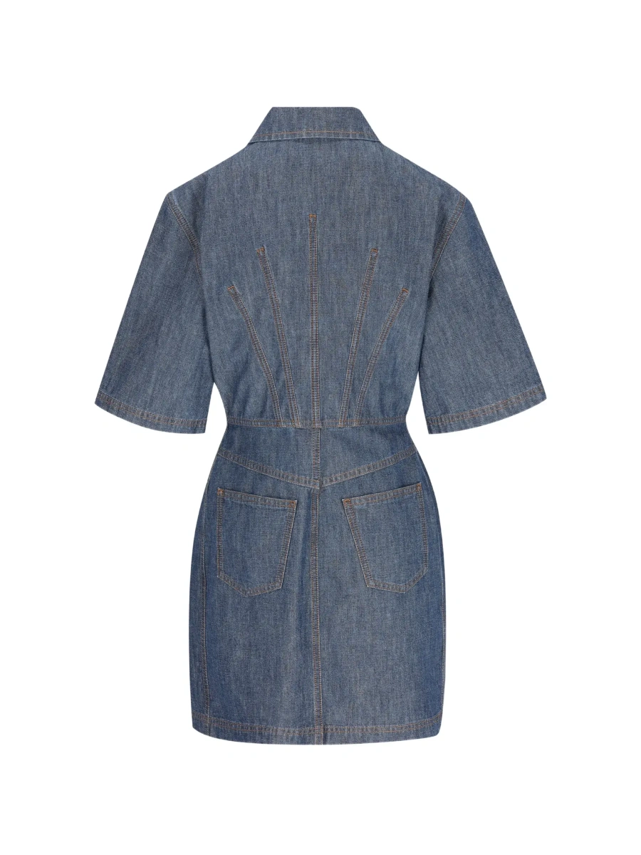 Rochie Fendi albastra din denim - Img 4
