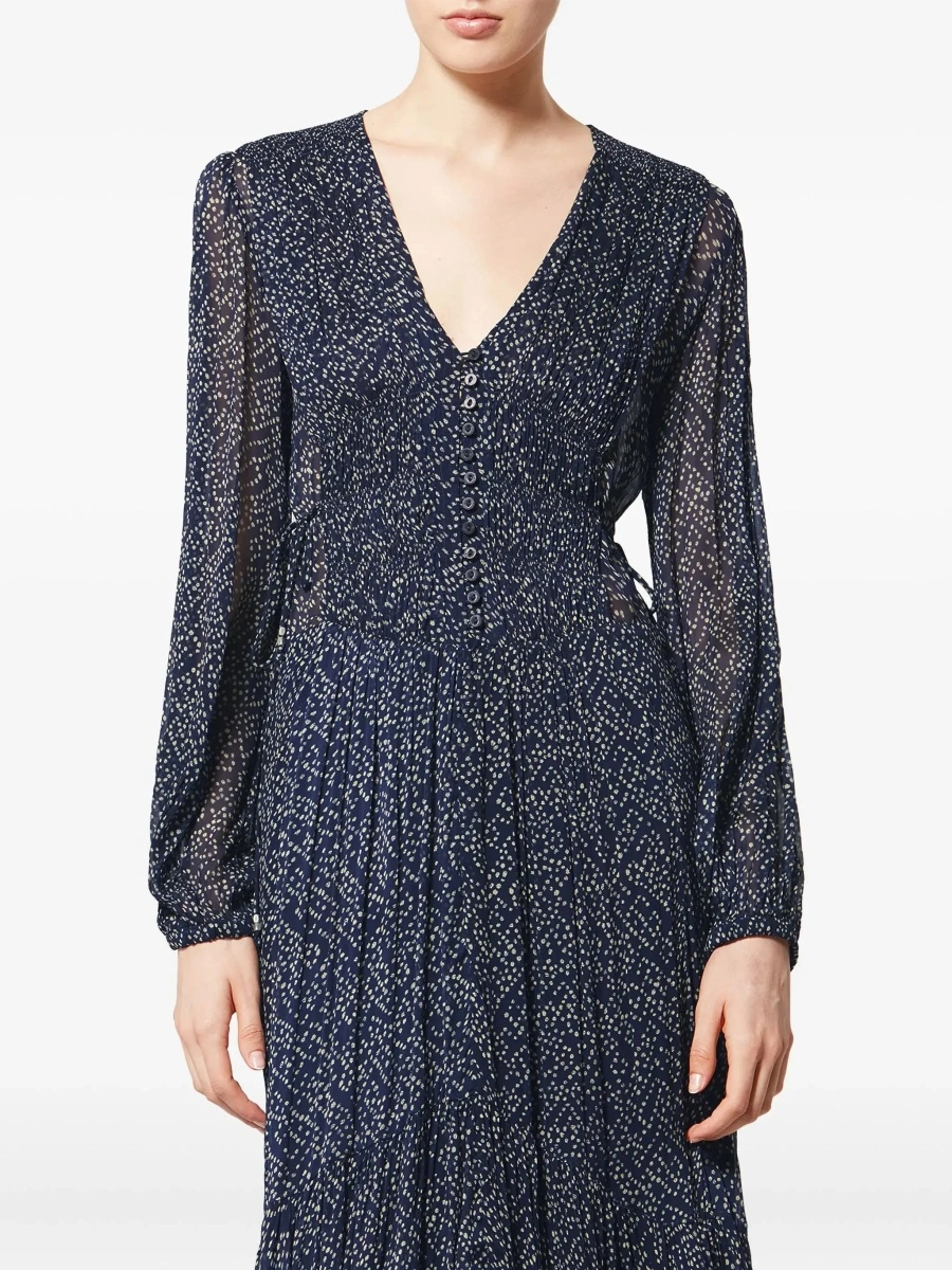 Rochie lunga Isabel Marant albastra din vascoza - Img 6