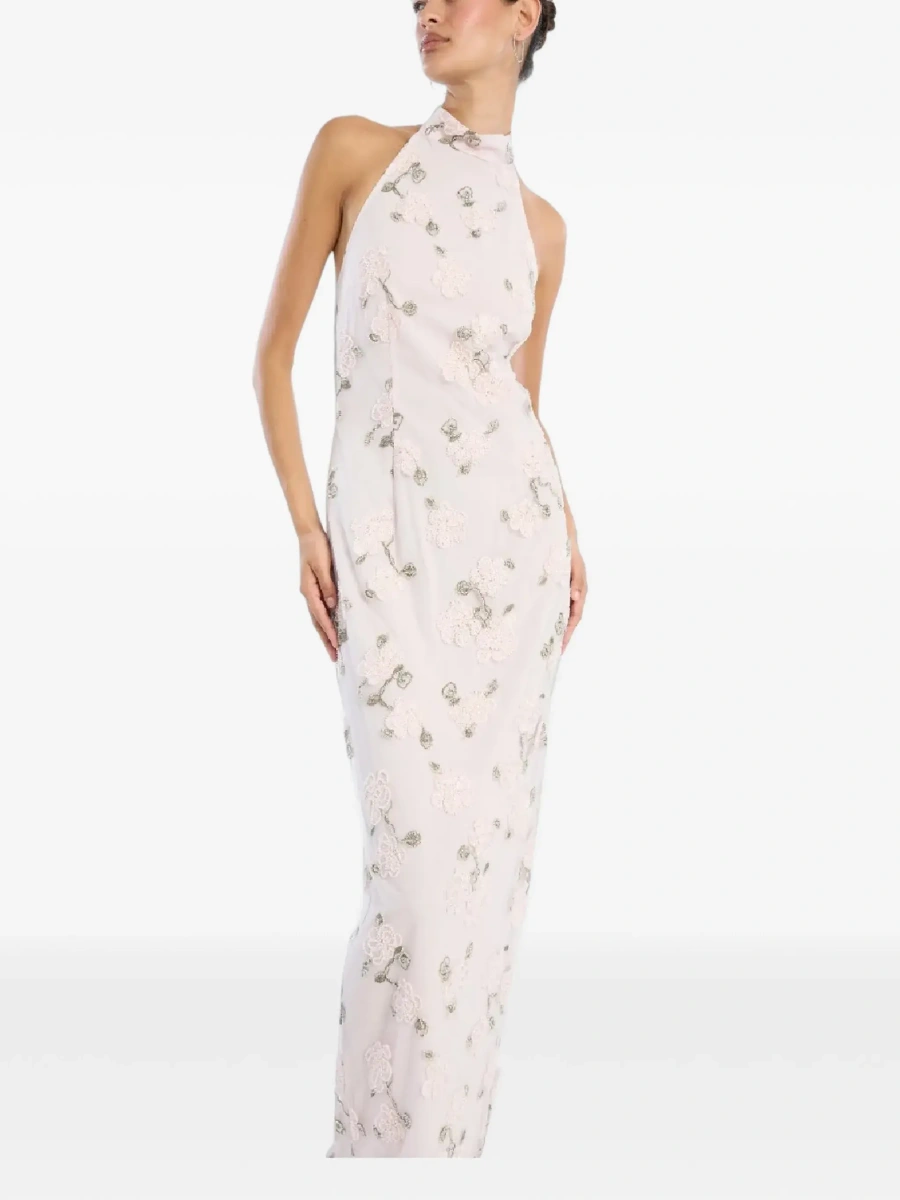 Rochie lunga ROTATE Birger Christensen roz 'Floral' - Img 5
