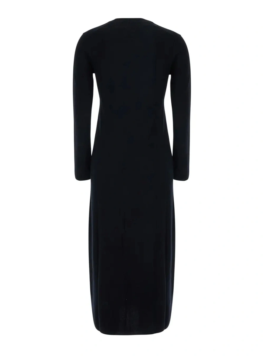 Rochie lunga Semicouture neagra din lana si casmir - Img 2