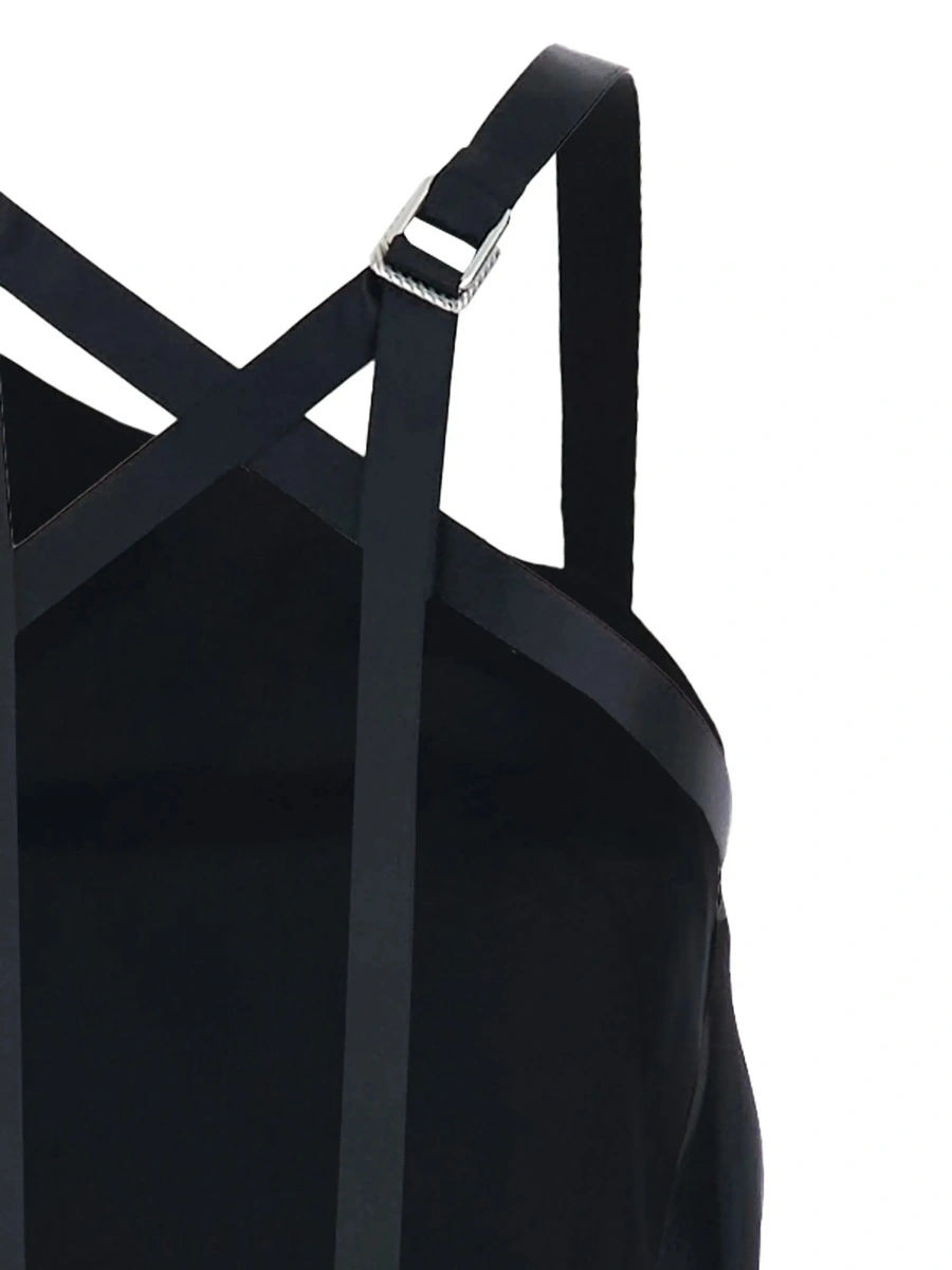 Rochie lunga THE ATTICO neagra din vascoza - Img 5