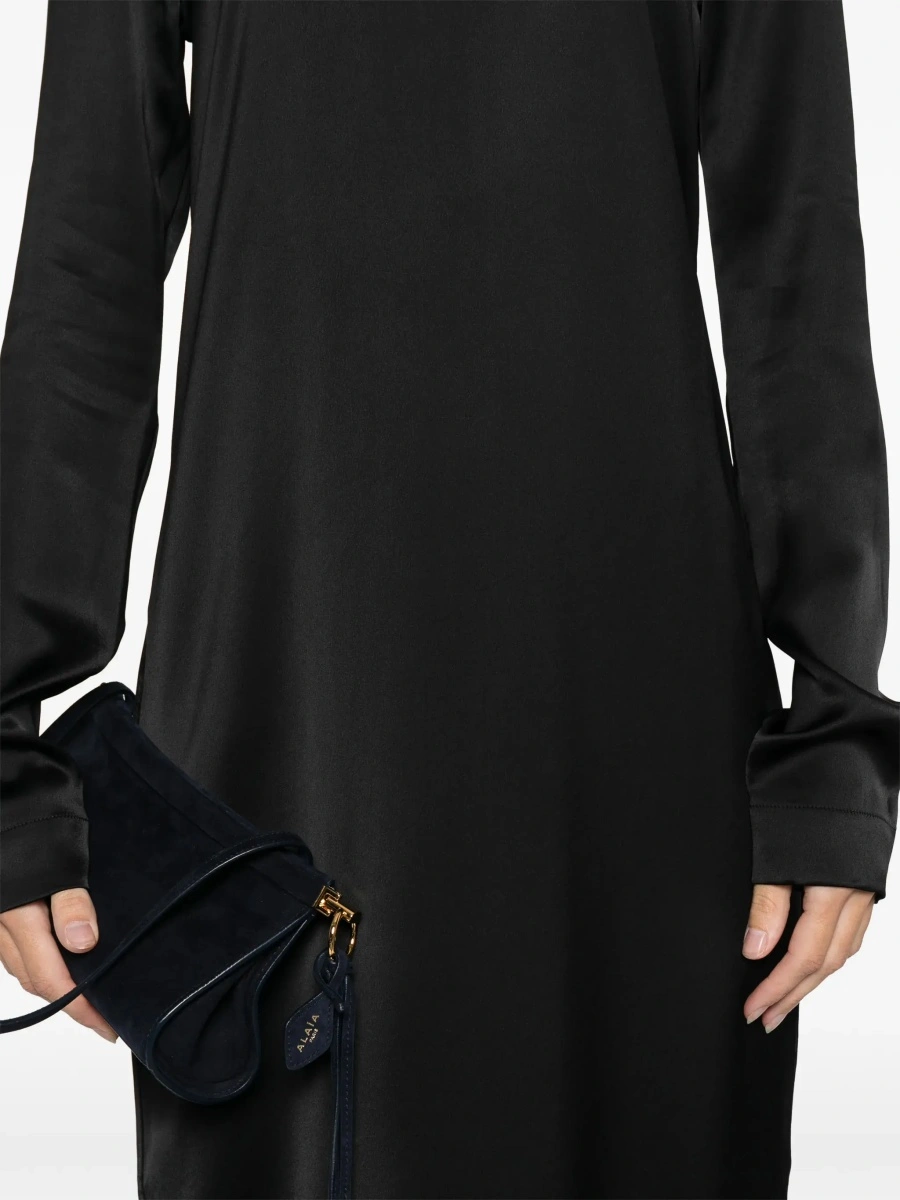 Rochie lunga TOTEME neagra din vascoza - Img 7